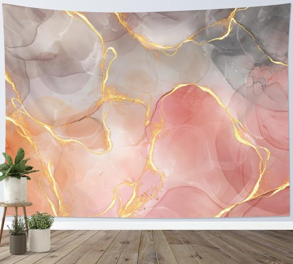 Pink and Grey Marble Pattern Tapestry