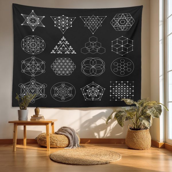 Sacred Geometry Symbol Tapestry