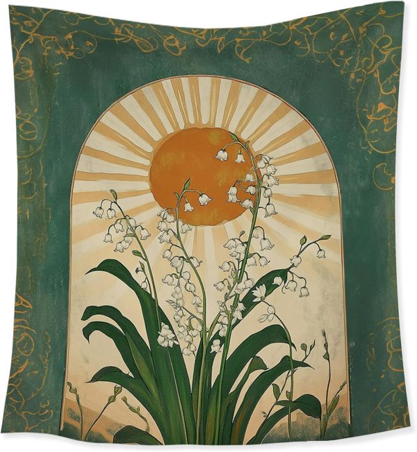 Emerald Green Lily of the Valley Tapestry